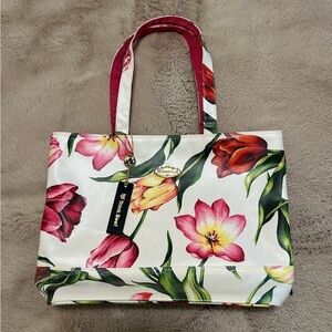 Think Bee from Japan, Brand New. Unused Synthetic Resin Hand Bag, Floral Print